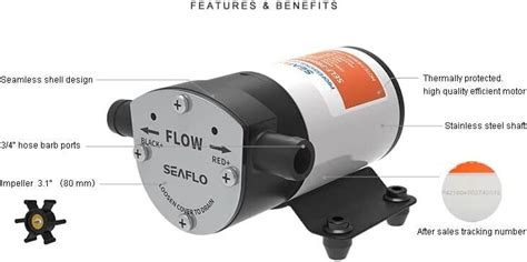 Seaflo Marine 24v Reversable 8 Gpm Self Priming Impeller Bilgeballast