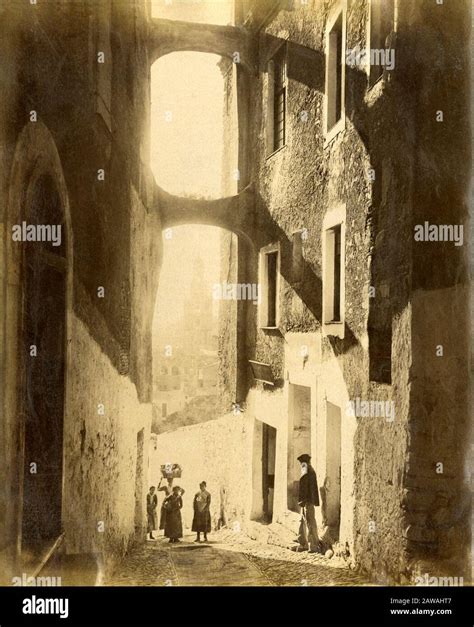 1875 ca, IMPERIA , ITALY : SANREMO - SAN REMO , the Hight Old Town ...