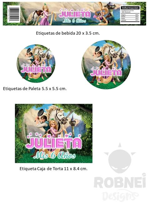 Descargar Archivo Imprimible De Etiquetas Rapunzel