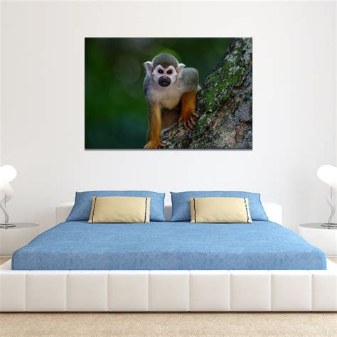 Monkey Canvas Wall Art Print Home Decor Printed Framed Hanging | Etsy