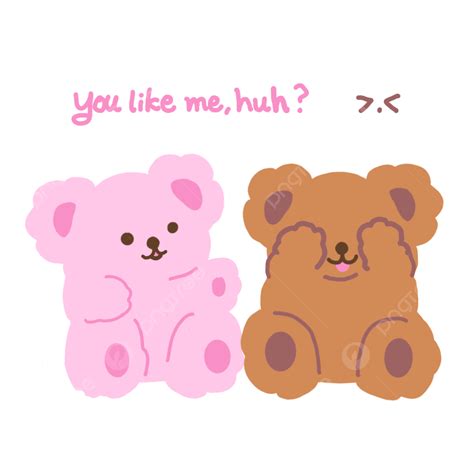 300 Dpi Png Image Cute Bear Sticker 300 Dpi Couple Love Confession Png Image For Free Download