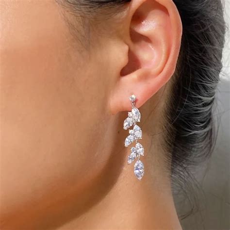 Carat London Sade Cubic Zirconia Marquise Drop Earrings