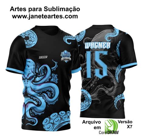 Camisa De Interclasse Azul E Preto - Arte Vetor Camisa para InterClasse Polvo Azul 2023 | Janete Artes
