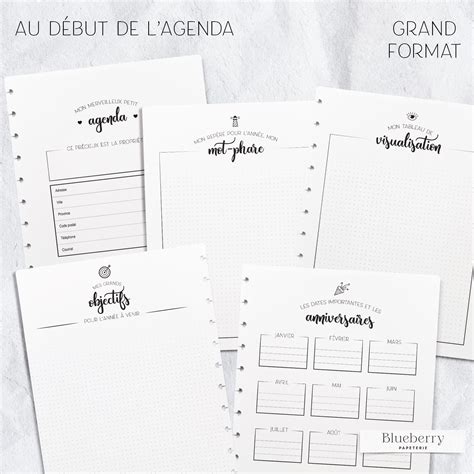 Intérieur de l'agenda - Horizontal sur deux pages - 2e édition - Grand