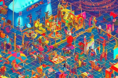 Carnival Isometric Game Art White Furniture Stable Diffusion