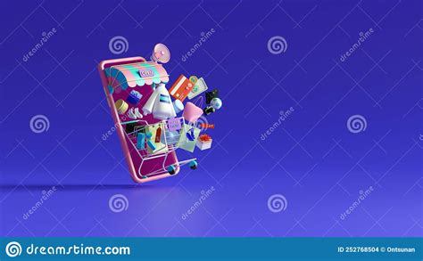 Shopping Online On Mobile Phone Application Concept Digital Marketing