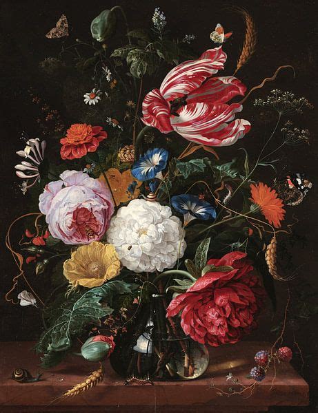 Stilleven Met Bloemen In Een Glazen Vaas Jan Davidsz De Heem Op