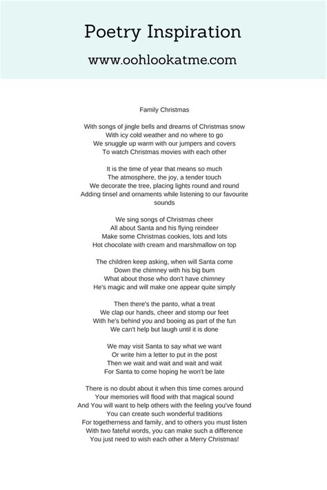 Family Christmas Poem | Christmas poems, Poetry inspiration, Poems