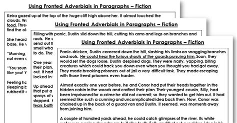 Year Using Fronted Adverbials In Paragraphs Lesson Classroom