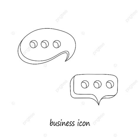 Handdrawn Business Icons With Speech Bubbles In Doodle Style Photo