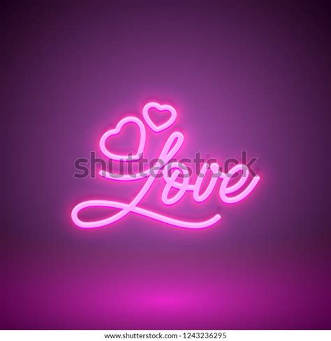 Bright Heart Neon Sign Retro Neon Stock Vector Royalty Free