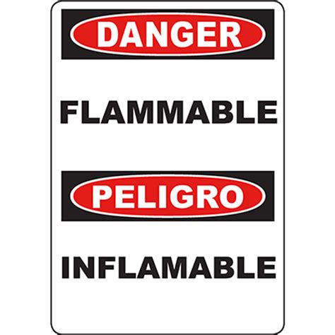 Bilingual Danger Flammable Signs And Labels Graphic Products