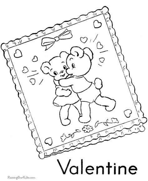 Printable Valentine Bear Coloring Page - 004