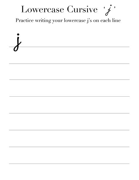 Cursive ‘j’ Worksheets To Practice Capital Upper And Lowercase Letter Js Printerfriendly