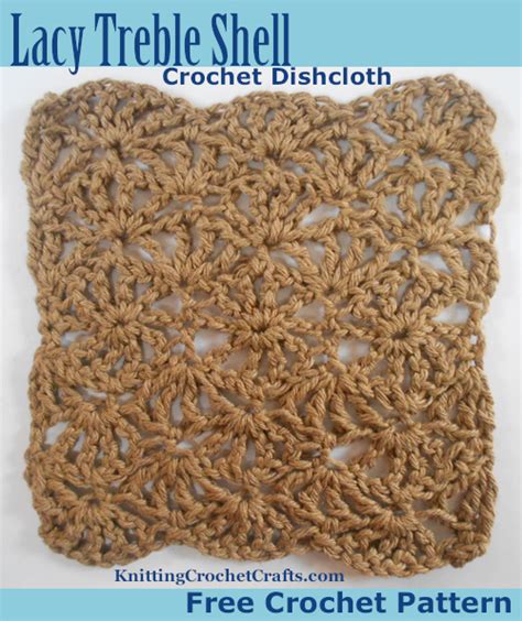 Lacy Treble Shell Crochet Dishcloth Pattern