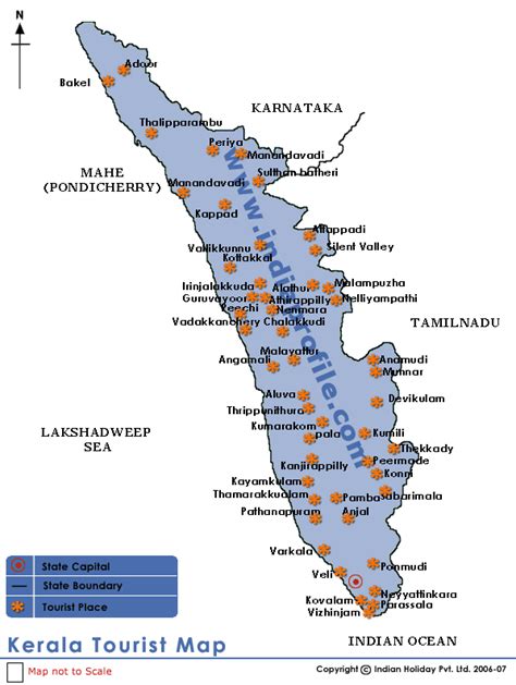 Kerala Tourism Map Districts