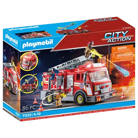 71233 Playmobil City Action Camion de pompiers avec grande échelle