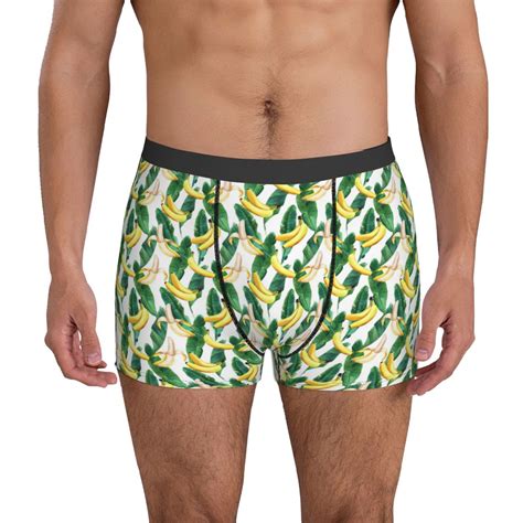 Mens Underwear Banana Tree Leaves Soft Stretch Sexy Mens Underwear