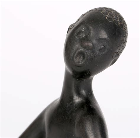 Leopold Anzengruber Mid Century Vienna Pottery African Woman Figurine