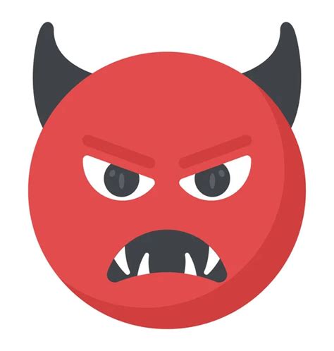 Evil Smiley Emoji Showing Devil Grinning Stock Vector Image by ...