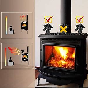 PYBBO 5 Blades Wood Burning Stove Fireplace Fan No Electric Silent