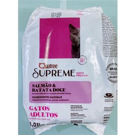 Ração Quatree Supreme para Gatos Adultos Sabor Salmão e Batata Doce 1Kg