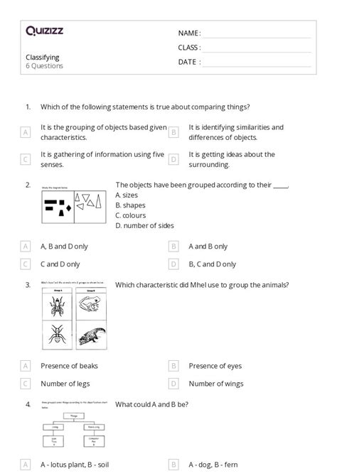 Classifying Shapes Worksheets For Nd Class On Quizizz Free