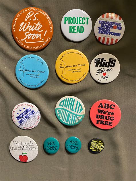 Educational Vintage Pinback Buttons 125” To 3” Lot Of 12 Ebay