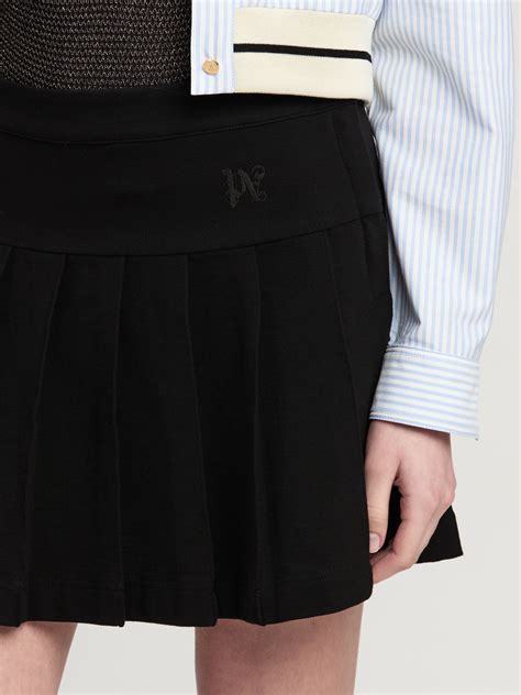 Monogram Pleated Skirt On Sale Palm Angels Official