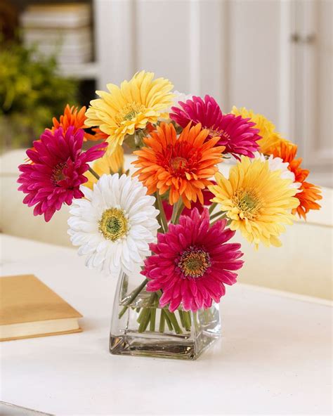 Gerbera Daisy Arrangements Colorful Lifelike Silk Gerbera Daisy