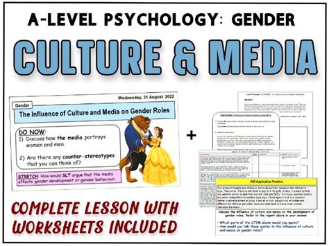 A Level Psychology The Influence Of Culture And Media On Gender Roles