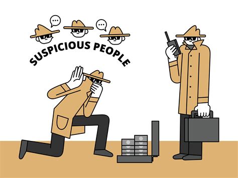 Suspicious People Hand Drawn Character Illustration 11225650 Vector Art