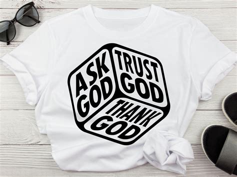 Ask God Trust God Thank God Cube Svg Christian Svg Jesus Svg Faith