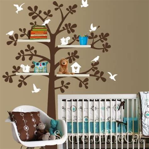 Squirrel Shelving Shelf Tree With Birds Bird House Home Art