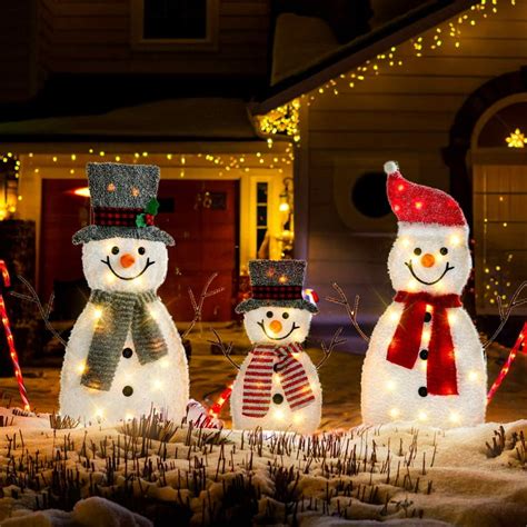 Outdoor Lighted Snowman