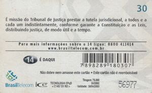 Phonecard Tribunal De Justi A Do Estado De Rond Nia Brasil Telecom Ro