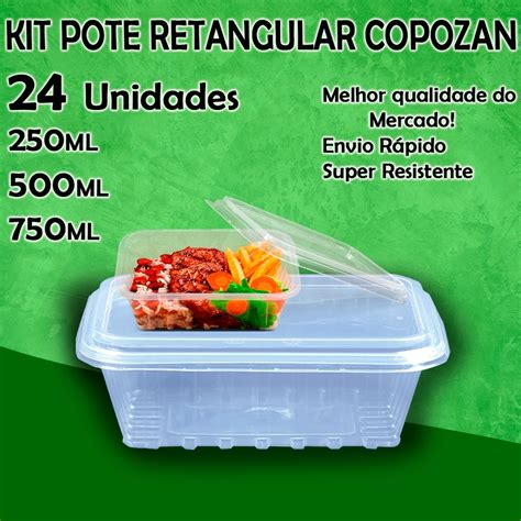 24un Pote Marmita Descartável 250ml 500ml 750ml Fitness Fit