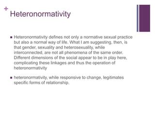 Gender sexuality and heterosexuality | PPT