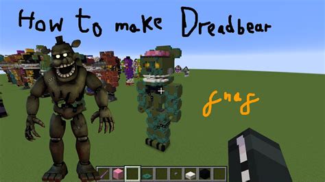 Minecraft Tutorial Dreadbear Five Nights At Freddys Statue Youtube