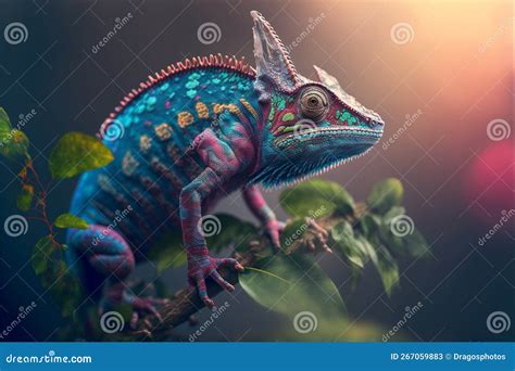 Incredibly Cute Colorful Chameleon Lizard With Changing Colors Exotic