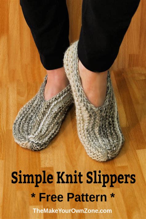 Simple Knit Slippers {Free Pattern}