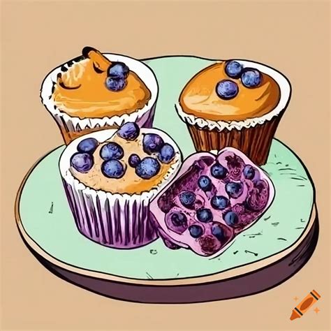 Delicious Blueberry Muffins With Steaming Hot Coffee On An Antique