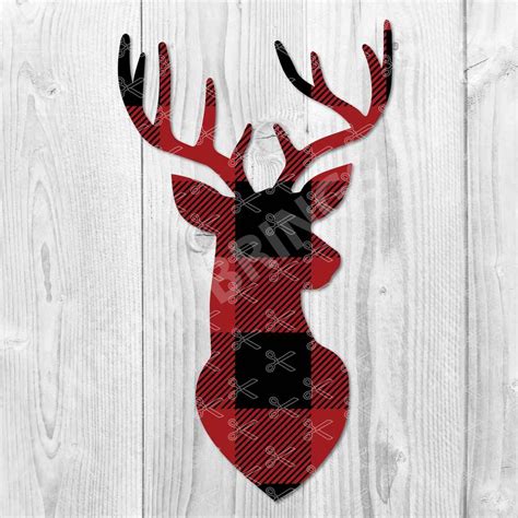 Christmas Shirt Svg Winter Cut Files Buffalo Plaid Reindeer SVG Digital