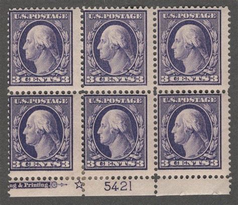 Scott Washington Mint Type I Plate Block W Inscription And