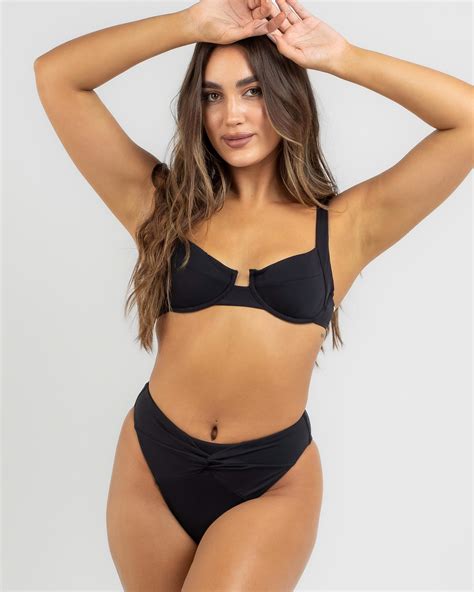 Shop Topanga Chicago High Waisted Bikini Bottom In Black Fast