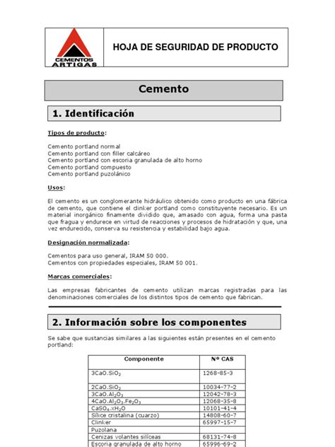 Pdf Msds Del Cemento Dokumen Tips