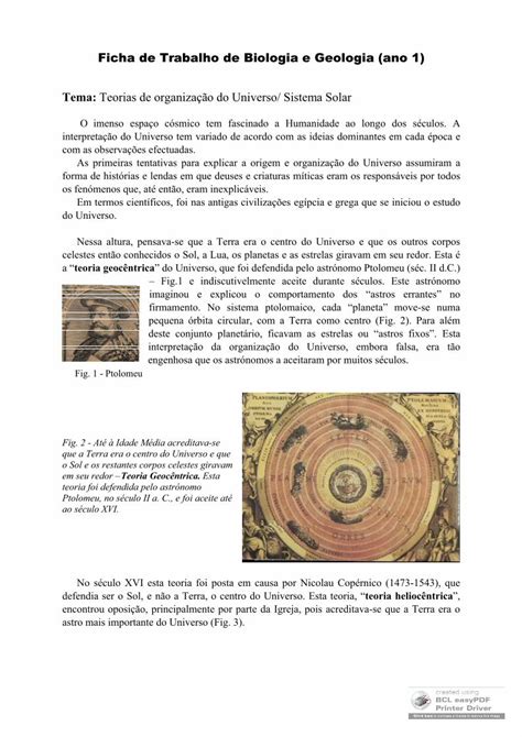 Pdf Ficha De Trabalho De Biologia E Geologia Ano Esta Teoria