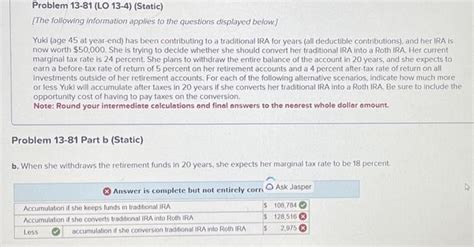 Question 20 Problem 13 81 LO 13 4 Static The Chegg