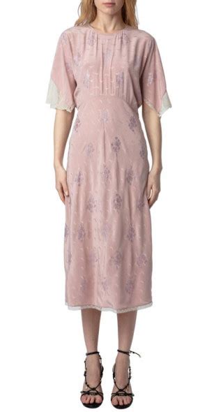 Zadig Voltaire Rey Wings Silk Jacquard Dress In Primerose At Nordstrom