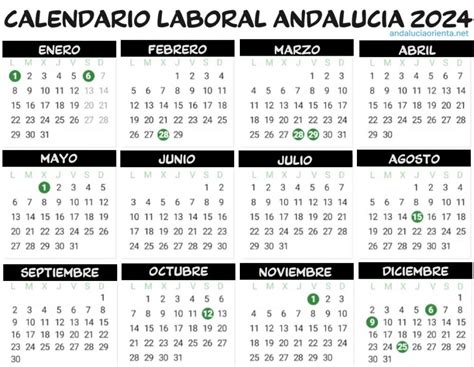 Calendario Laboral De Andaluc A Andaluciaorienta Net